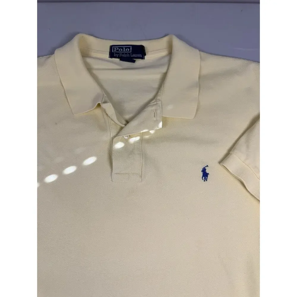 Polo Ralph Lauren Polo Shirt Yellow Pony Logo Men’s XL Cotton